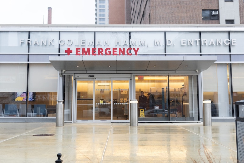 The exterior of the Brooklyn Hospital Center emergency department.