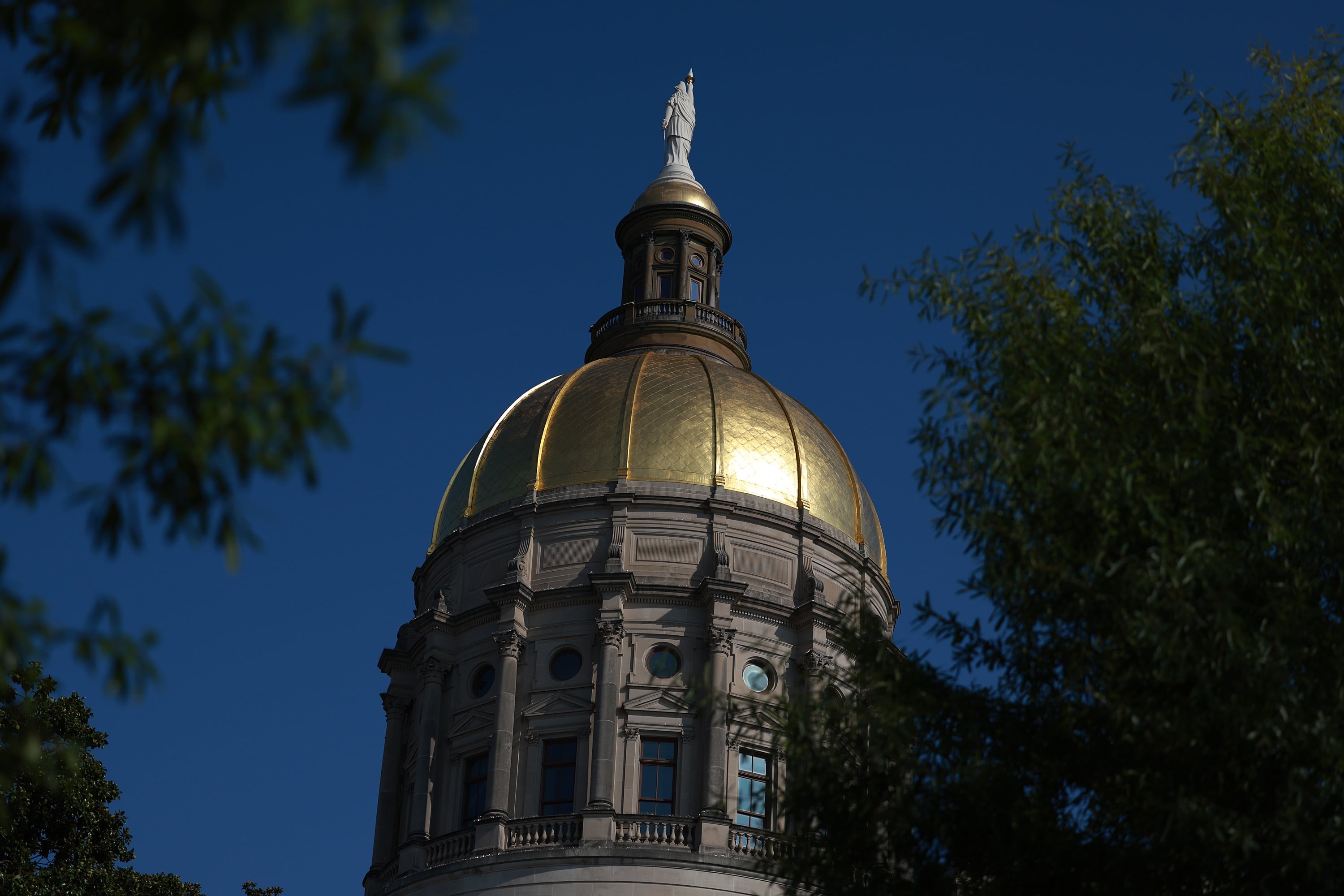 A view of the gold dome topping the Georgia state Capitol.