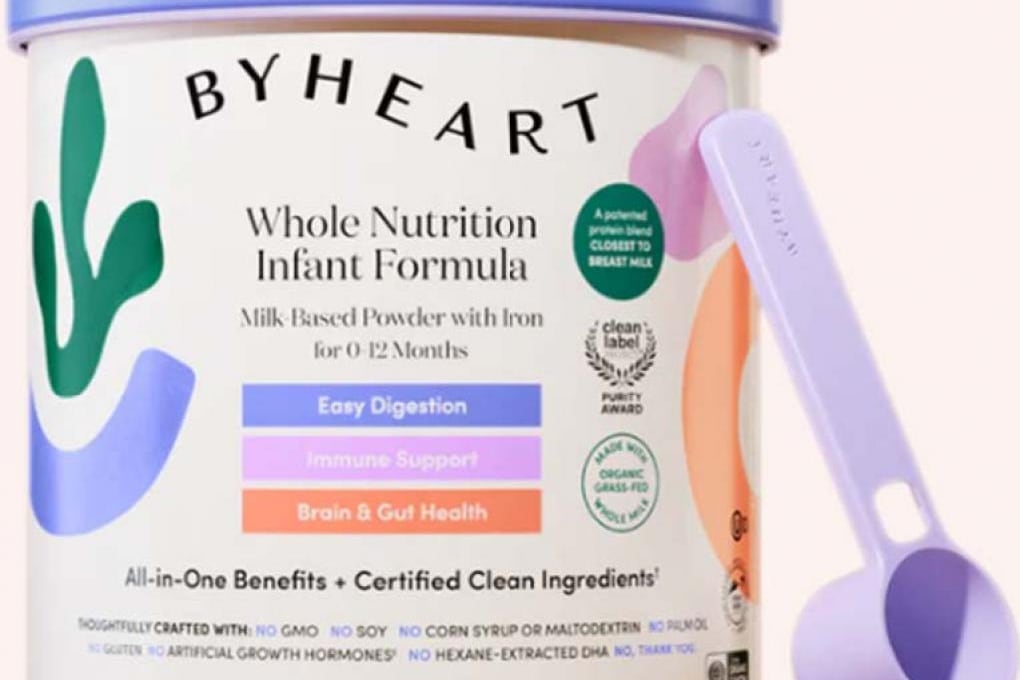 A can of ByHeart infant formula.