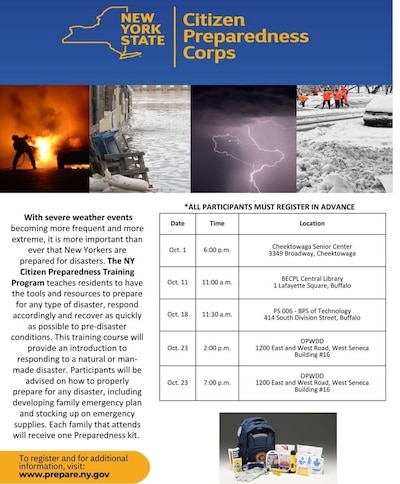 A poster on New York State's Citizen Preparedness Training Program.