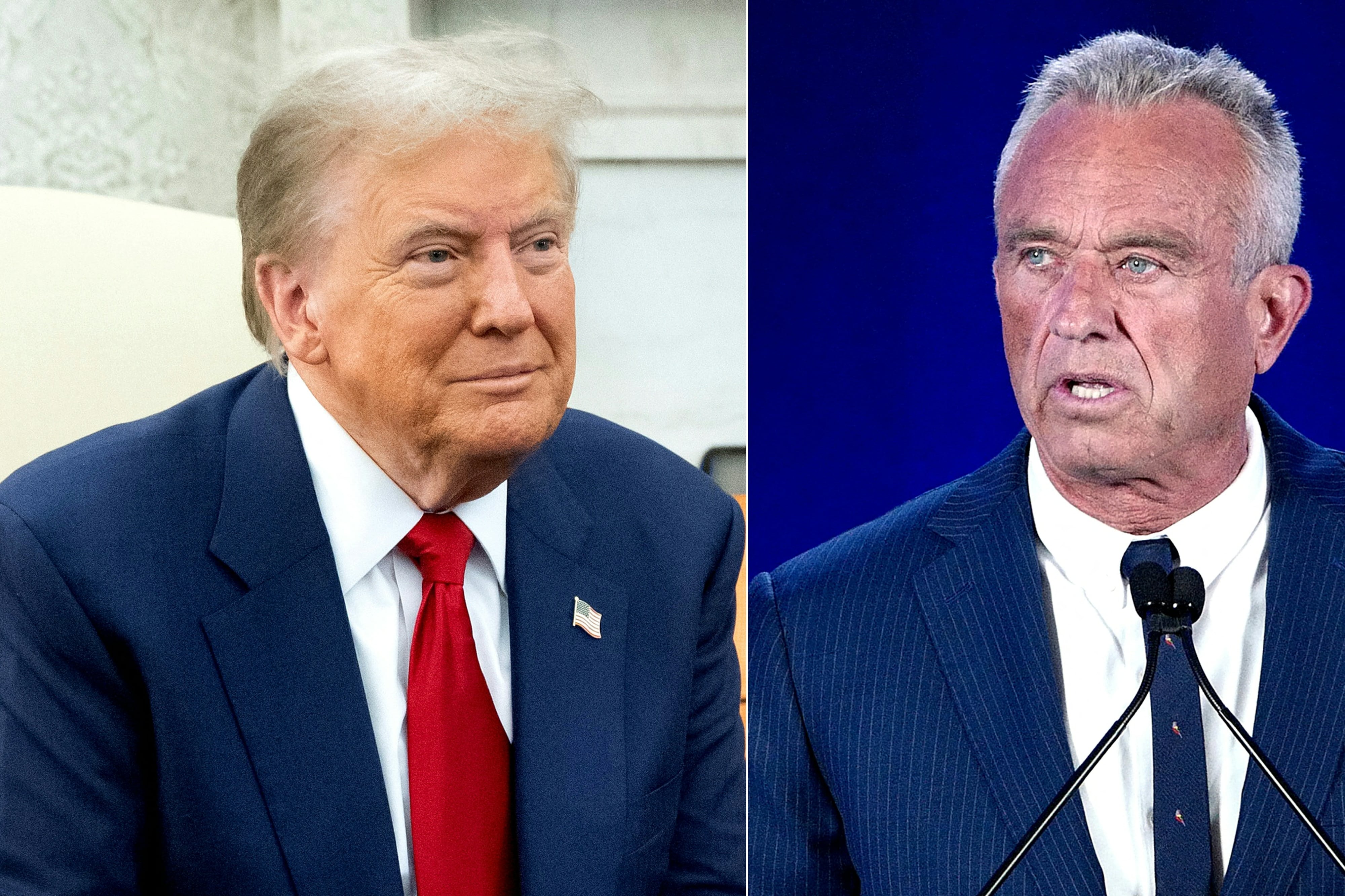 Side by side portraits of Donald Trump and Robert F. Kennedy Jr.
