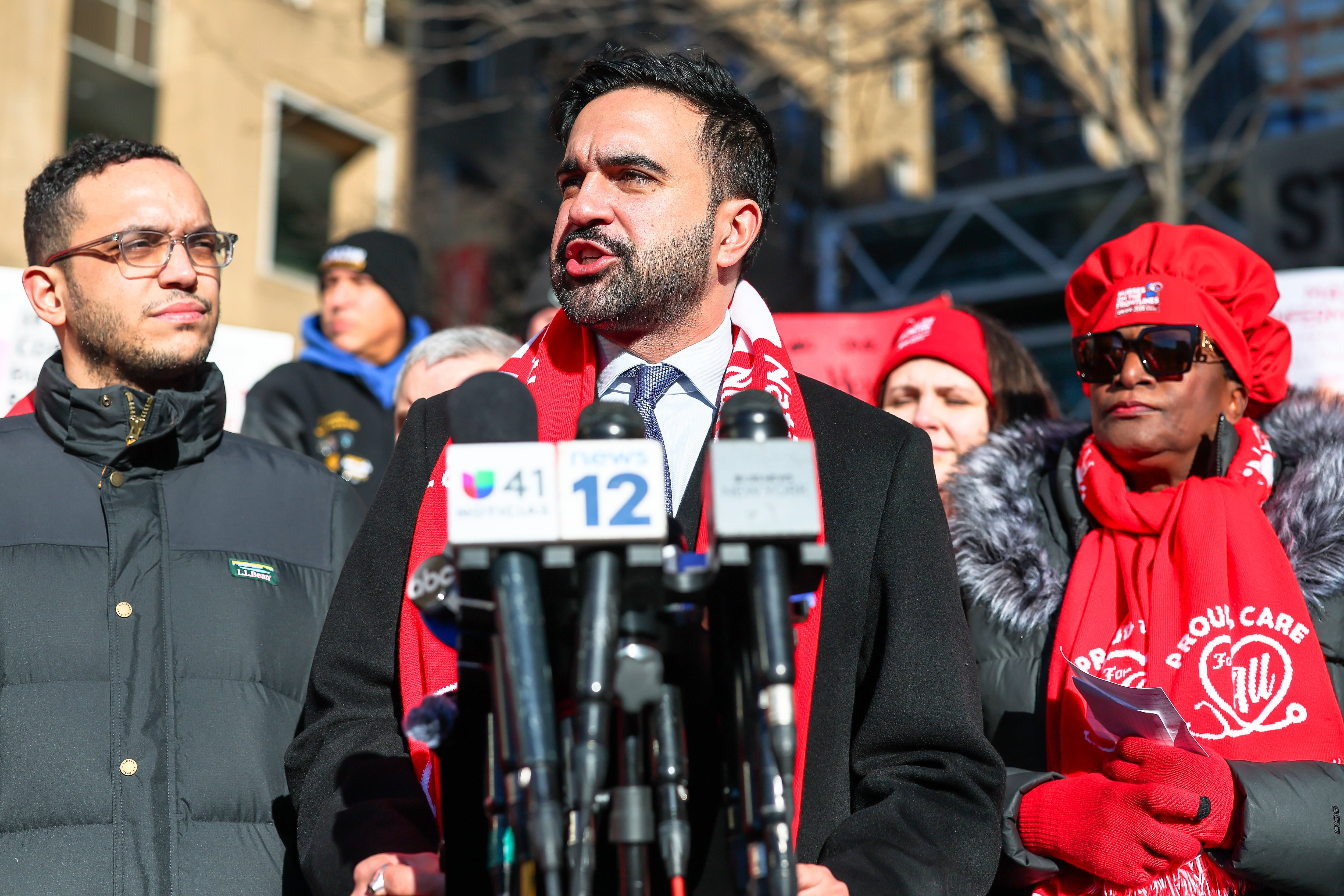 New York City Mayor Zohran Mamdani speaks at a press conference.