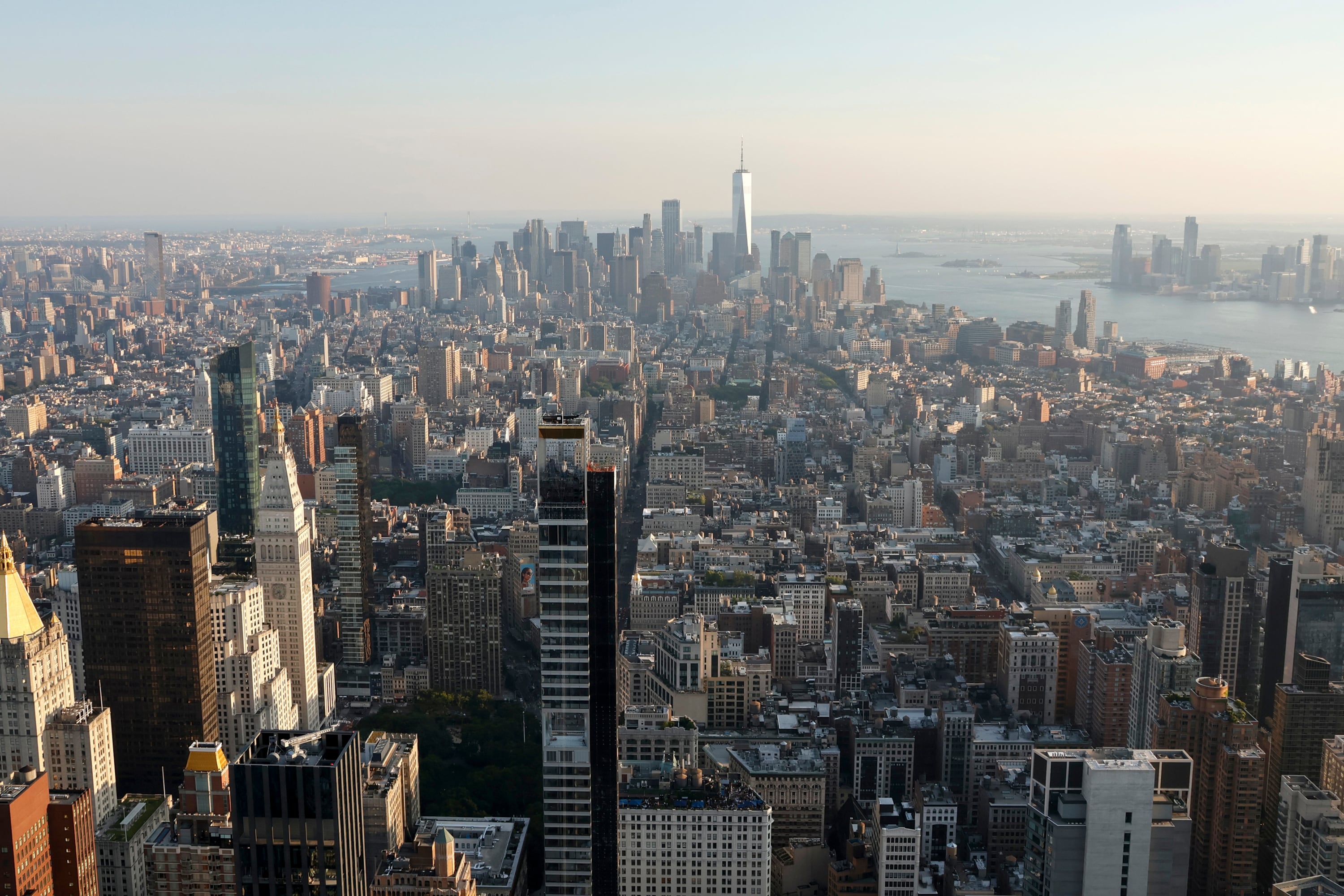 An aerial view of Manhattan