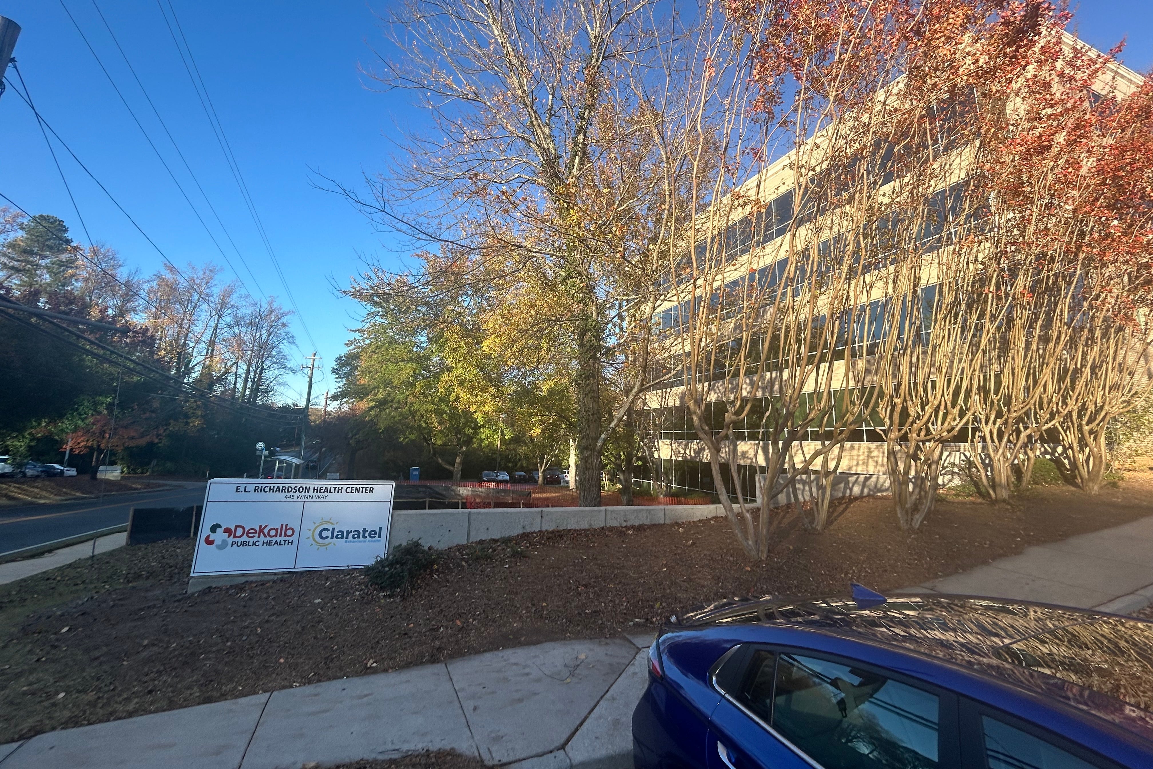 A sign outside the Dekalb Public Health Department in Decatur, Georgia.